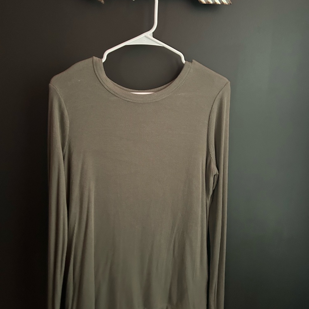 Olive Green Long Sleeve Top